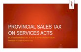 PROVINCIAL SALES TAX ON SERVICES ACTS