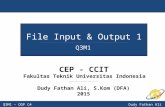 Object Oriented Programming - File Input & Output