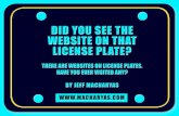 Did You See the Website on that License Plate?