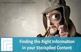 [Webinar Slides] Finding the Right Information in Your Stockpiled Content