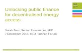 Unlocking public finance for decentralised energy access