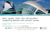 Opencast Valencia 2017: Users, groups, roles, ACLs and providers