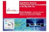 Algorithmic Systems Transparency and Accountability in Big Data & Cognitive Era