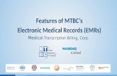 Features of MTBC Electronic Medical Records (EMRs)