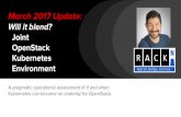 Joint OpenStack Kubernetes Environment (March 17 update)