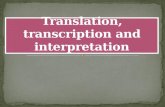 Translation, transcription and interpretation