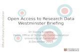 Access to Research Data - Westminster Briefing