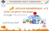 Atelier Numérique 2015 numéro 2 : Créer et gérer sa page Google my business