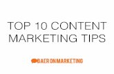 Top Ten Content Marketing Tips