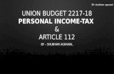 Union budget 2217 18 personal income-tax and article 112