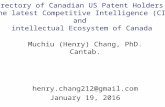 The archived Canadian US Patent Competitive Intelligence Database (2016/1/19)
