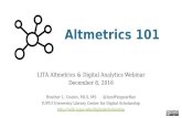 Altmetrics 101 - Altmetrics in Libraries