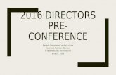 2016 directors pre conference