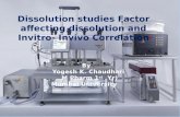 Dissolution study-Dissolution studies Factor affecting dissolution and Invitro- Invivo Correlation