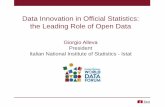 Giorgio Alleva, Data Innovation in Official Statistics: the Leading Role of Open Data