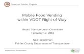 Mobile Food Vending within VDOT Right-of-Way