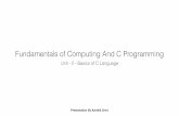 Fundamentals of Computing and C Programming - Part 1