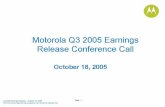 Q3 2005 Motorola Inc. Earnings Conference Call Presentation
