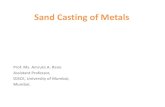 Sand casting of metals - Gating system for sand casting mould