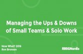 The Lone Ranger: Managing the Ups and Downs of One-Person Offices and Small Teams by Ron Bronson (Now What? Conference 2016)