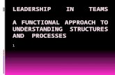 leadership in teams:a functional approach  to understanding leadership structures and processes