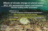 Effects of climate change on planet ocean, IPCC 5th assessment report and beyond