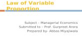 Presentation on law of variable proportion