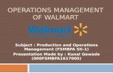 Walmart Operation Management - A slight Overview