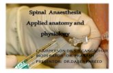 Spinal Anaesthesia - Anatomy & Physiology