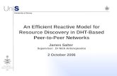 An Efficient Reactive Model for Resource Discovery in DHT-Based Peer-to-Peer Networks