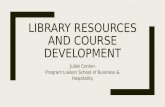 Library Resources and Course Development