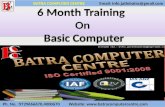 6 Month Basic Computer Training in Ambala ! Batra Computer Centre