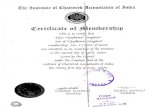 Certificate of Membership & Certificate of Practice - chartered Accountant