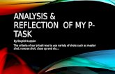 Analysis & reflection  of my p task