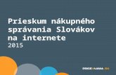 Prieskum nákupného správania Slovákov na internete 2015
