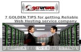7 golden tips for getting reliable web hosting service company