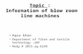 Blow room machinery by aqsa khan