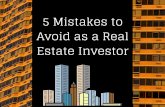 5 Mistakes to Avoid as a Real Estate Investor by Scott Prephan