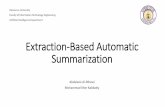 Extraction Based automatic summarization