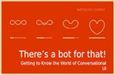 "There's a bot for that!" - The World of Conversational UIs and Chat Bots
