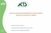 Communicating Adaptation information: African Countries' INDCs, by Kennedy Mbeva