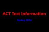 2016 ACT test information - Riverside High School