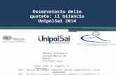IPE-UnipolSai"Osservatorio delle quotate:il bilancio UnipolSai 2014" 2015