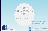 Startups and managing startups
