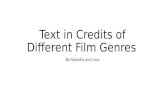 Text in credits of different film genres