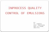 Inprocess quality control of emulsions