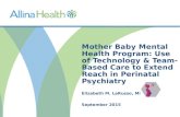 Mother Baby Mental Health Program: Use of Technology & Team-Based Care to Extend Reach in Perinatal Psychiatry