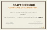 Craft Beer 101 Certificate of Completion