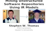 Mining Unstructured Software Repositories Using IR Models