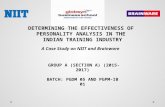 DETERMINING THE EFFECTIVENESS OF PERSONALITY ANALYSIS IN THE INDIAN TRAINING INDUSTRY
